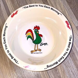 Kellogg’s cereal bowl vintage kitchen farm house decor morning kids cereal bowl